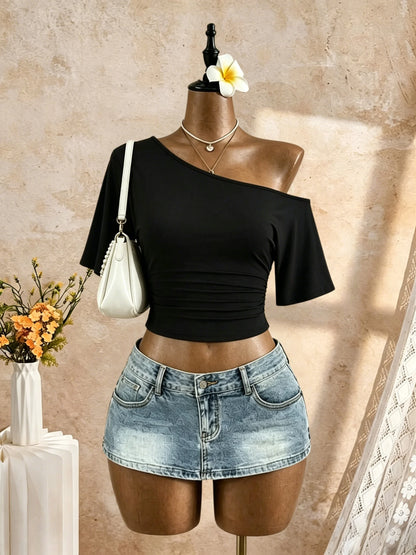 The Hounslow One-Shoulder Ruched Top