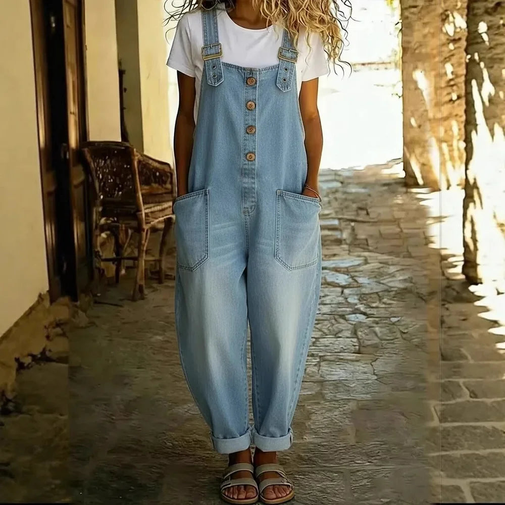 The Rotherhithe Denim Buckle Jumpsuit